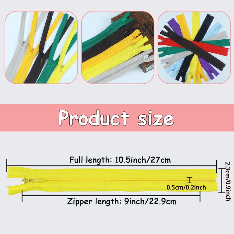 YAKA 60pcs Nylon Invisible Zippers Tailor Sewing Tools Garment Accessories 9 inch Invisible Zippers 20 Color - Image 2